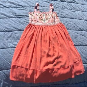 Matilda Jane HONEYED ELEGANCE Dress Coral Floral Sundress Size Small